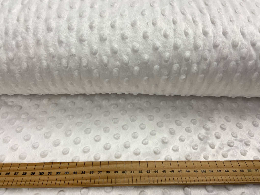 fabric shack sewing quilting sew fat quarter cotton patchwork quilt minky dimple dot fleece soft baby  white