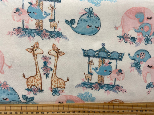 fabric shack sewing quilting sew fat quarter cotton patchwork quilt mommy mummy & and me brushed cotton flannel whales elephants hearts giraffes baby