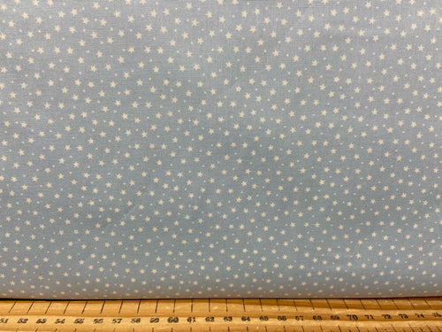 fabric shack sewing quilting sew fat quarter cotton patchwork quilt night sky stars mini powder baby blue