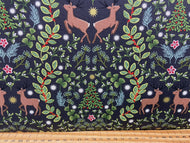 fabric shack sewing quilting sew fat quarter cotton patchwork quilt noel christmas metallic floral flowers mirror stag warm dark grey