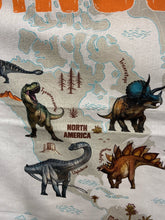fabric shack sewing quilting sew fat quarter cotton patchwork quilt panel natural history museum age of the dinosaurs map t-rex triceratops diplodocus brontesaurus 3