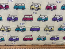 fabric shack sewing quilting sew fat quarter cotton patchwork quilt peanuts holiday summer snoopy woodstock camperan vw adventures lemon yellow