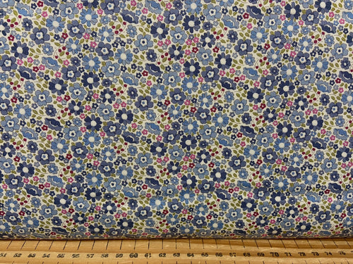 fabric shack sewing quilting sew fat quarter cottonpatchwork quilt tone finnanger tilda woodland flower floral ditsy peony peonies fox bear stag ditsy flower blue
