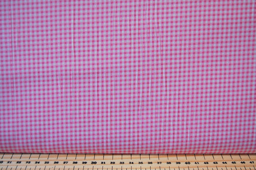 fabric shack sewing quilting sew fat quarter cotton quilt gingham mini check pink