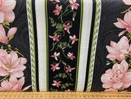fabric shack sewing quilting sew fat quarter cotton quilt jackie robinson animas quilts benartex accent on magnolias magnolia strip border print