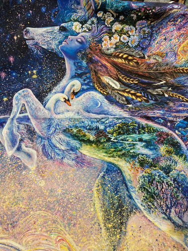 fabric shack sewing quilting sew fat quarter cotton quilt josephine wall for 3 three wishes celestial journey large mega panel unicorn fairy swan