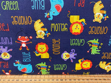 fabric shack sewing quilting sew fat quarter cotton quilt patchwork mattel fisher price toys xylophone telephone hoops pull along dog frog crocodile tiger colours lion elephant navy blue white