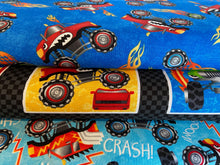 fabric shack sewing quilting sew fat quarter cotton quilt patchwork pattern wheel henry glass monster truck trucks flames wheels hotrods (2)