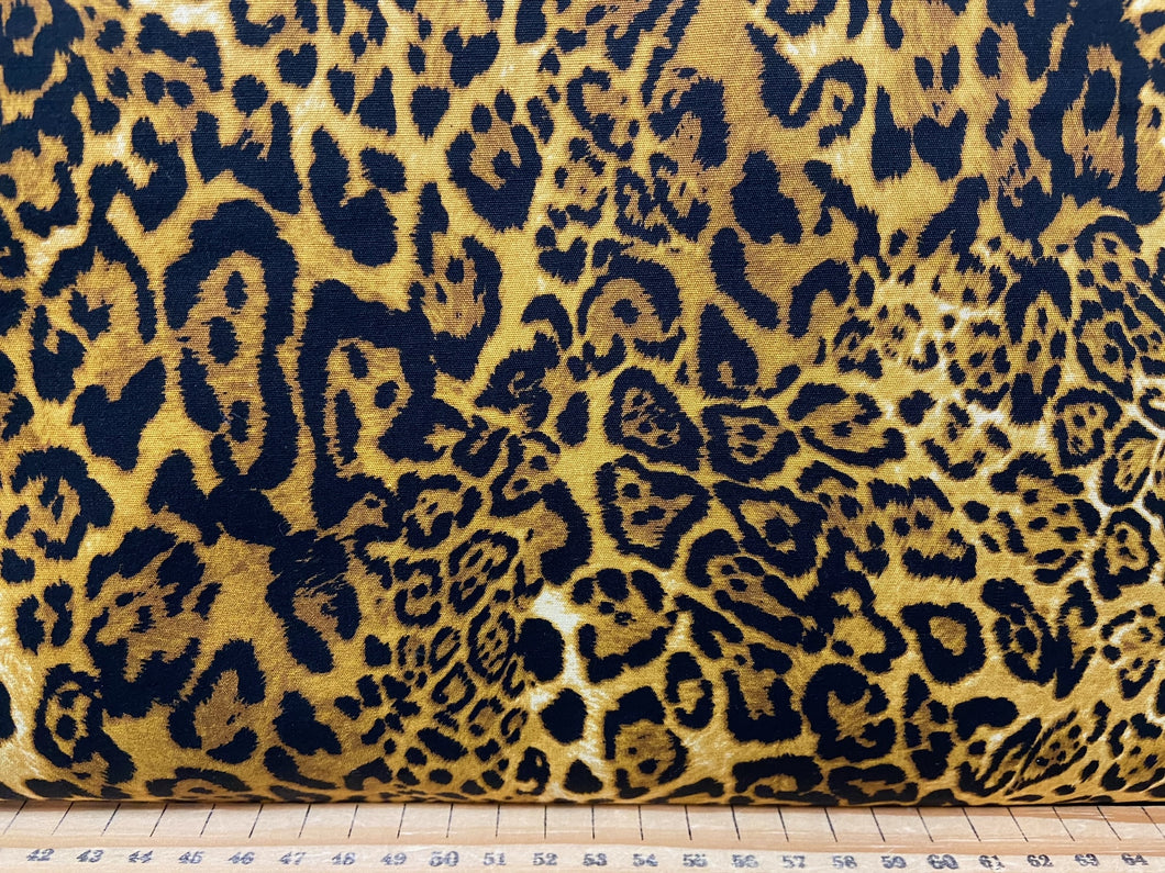 fabric shack sewing quilting sew fat quarter cotton quilt poplin rose & and hubble go wild animal leopard print