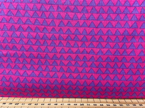 fabric shack sewing quilting sew fat quarter cotton quilt triangles shapes purple pink