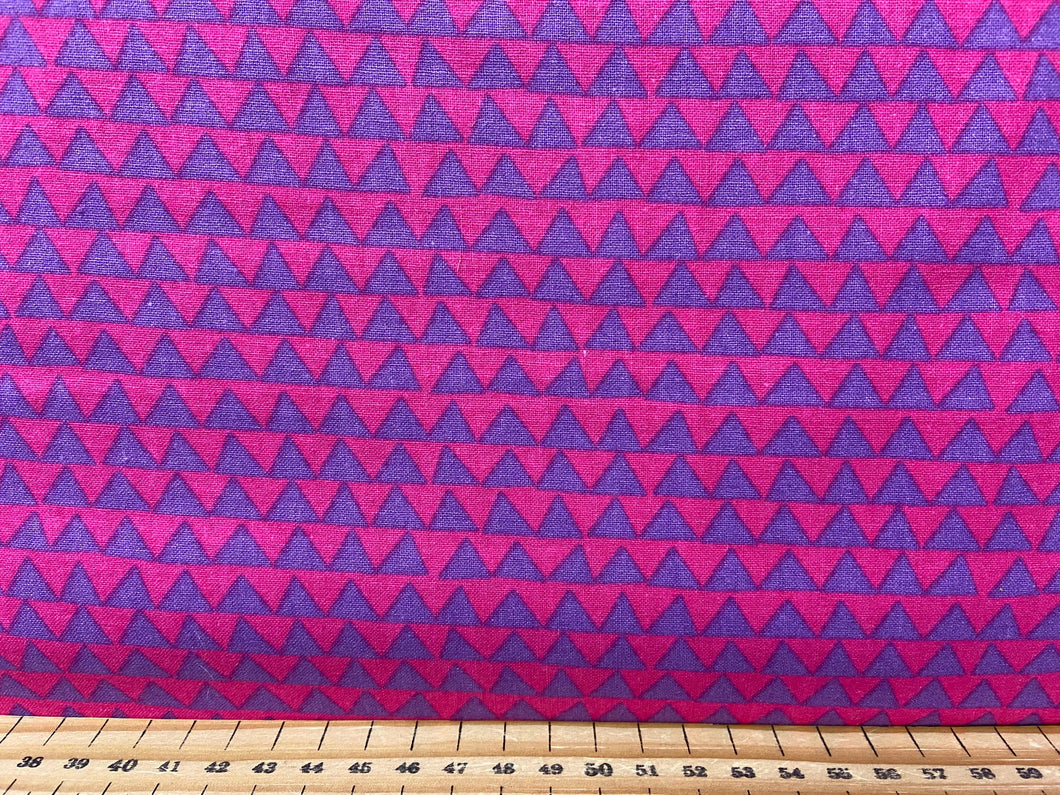 fabric shack sewing quilting sew fat quarter cotton quilt triangles shapes purple pink