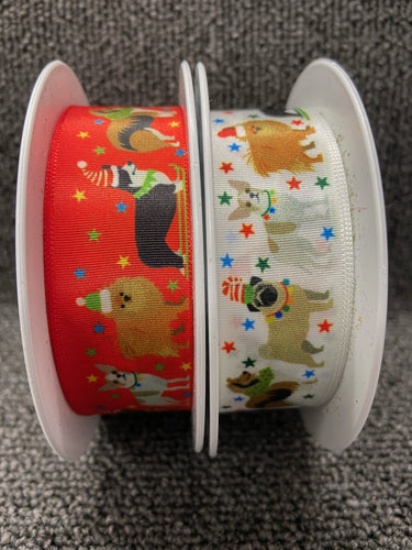 fabric shack sewing sew christmas crafts christmas trim berisfords festive pets dogs white red 25mm