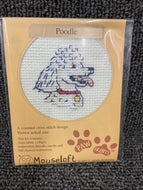 fabric shack sewing sew crosstich cross stitch kits kit mouseloft mouse loft paw prints poodle 00G-005paw