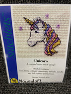 fabric shack sewing sew crosstich cross stitch kits kit mouseloft mouse loft stitchlets unicorn 004-N03