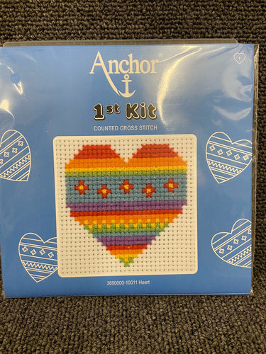 Cross Stitch Kit Rainbow Hearts Cross Stitch Kit Kids Cross Stitch  Beginners Cross Stitch LGBTQ Valentines Paper Free Version 