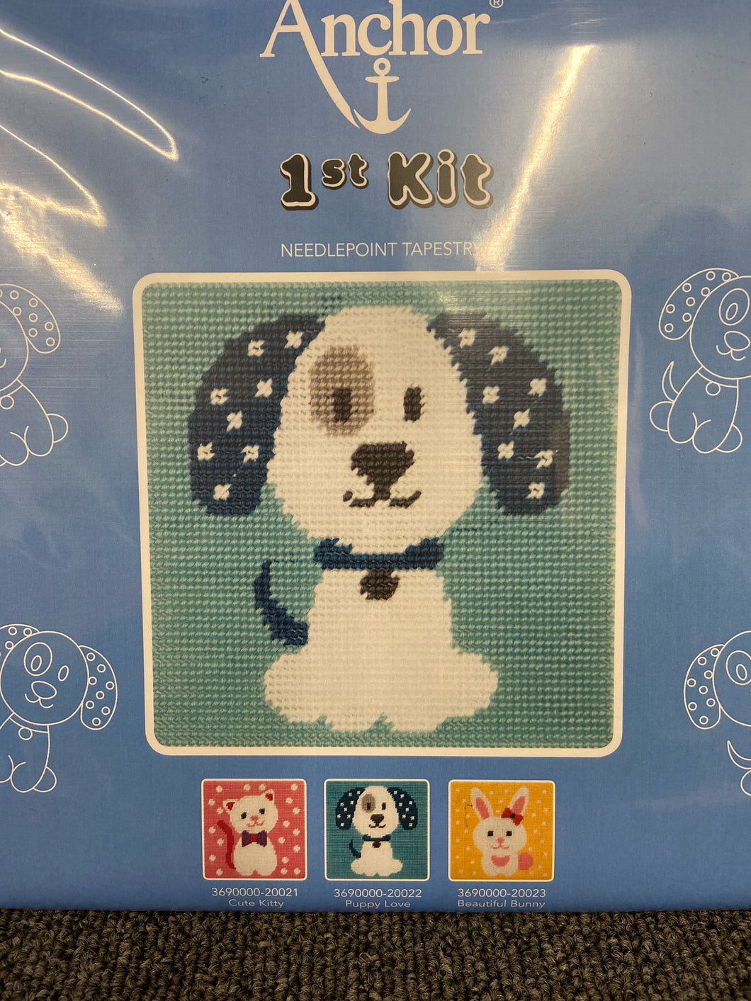 fabric shack sewing sew tapestry needlepoint kits kit first 1st childs kids puppy love 3690000-20022