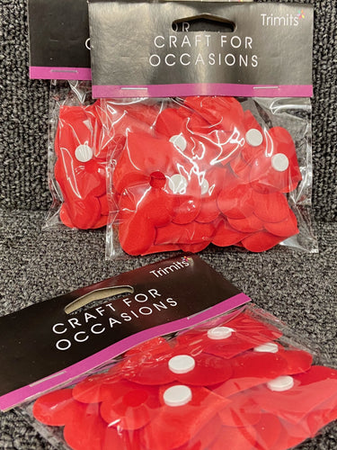 fabric shack trimits valentines crafts cardmaking trimits occasions novelty hearts padded red