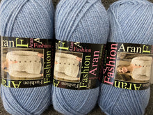 fashion aran wool yarn king cole wedgewood blue 3319 fabric shack malmesbury knit knitting crochet