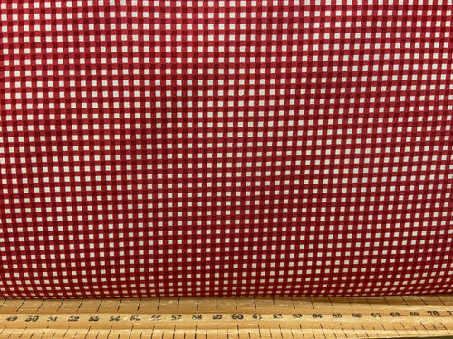 gingham mini plaid checks red cotton poplin fabric shack malmesbury