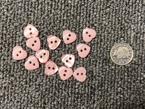 heart buttons small pink 11mm 18l G437418 6 childrens kids