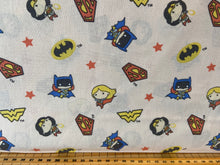 fabric shack sewing quilting sew fat quarter cotton patchwork quilt dc comics licenced super superhero superheroes hero heroes batman superman batgirl wonder woman supergirl