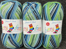 jame c breet funny feetz with bamboo 4ply sock wool yarn blues 12 fabric shack malmesbury