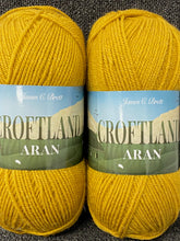 james c brett croftland aran wool yarn blend 200g mustard A204 fabric shack malmesbury