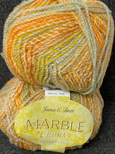 james c brett marble chunky wool yarn 200g orange yellow 119 varigated fabric shack malmesbury