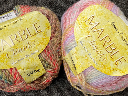 james c brett marble chunky wool yarn 200g various colours varigated fabric shack malmesbury