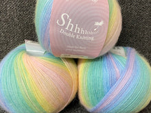 james c brett shhh double knit dk wool blend yarn 100g rainbow pastel stripe varigated fabric shack malmesbury