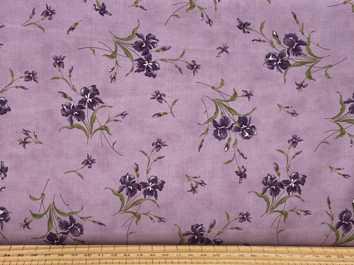 jan patek quilts for moda iris and ivy purple cream lavender plum ivory flowers floral cotton fabric shack malmesbury medium bloom lavender
