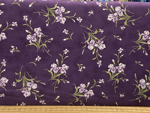 jan patek quilts for moda iris and ivy purple cream lavender plum ivory flowers floral cotton fabric shack malmesbury medium bloom purple plum