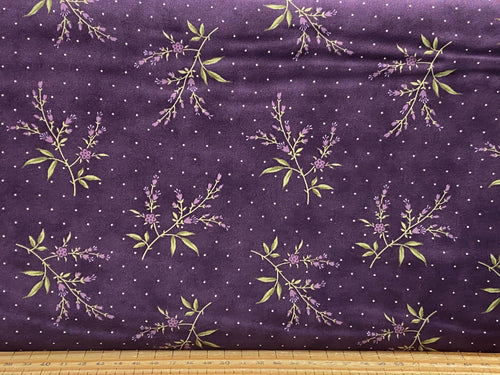 jan patek quilts for moda iris and ivy purple cream lavender plum ivory flowers floral cotton fabric shack malmesbury small bloom purple plum