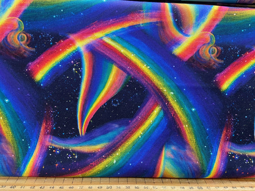 josephine wall 3 wishes world of wonder rainbow rainbows unicorn boat bubbles 4 plate panel cotton fabric shack malmesbury
