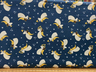 joyful joyful stacy iest hsu moda cotton fabric shack malmesbury christmas holidays nativity angels on high midnight navy blue
