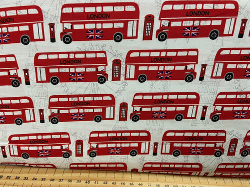 jubilee platinum queen bunting happy and glorious london bus telephone phone box crown union jack white cotton fabric shack malmesbury