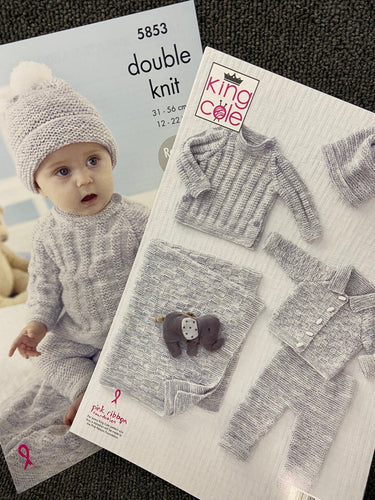 king cole baby babies jumper cardigan jacket hat blanket leggings little treasures double knit dk 5453