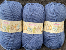 king cole comfort aran wool yarn 100g denim blue 337 knitting knit crochet fabric shack malmesbury