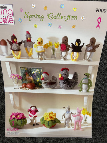 king cole easter spring collection chickens egg cosy primula primrose flowers knitting knit yarn pattern fabric shack malmesbury