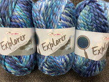 king cole explorer super chunky wool blend self stripe yarn 100g darke blue 4303 fabric shack malmesbury