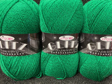 king cole glitz double knit dk christmas green 3307 glitter sparkly metallic yarn wool fabric shack malmesbury christmas