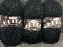 king cole glitz double knit dk christmas jet black 480 glitter sparkly metallic yarn wool fabric shack malmesbury christmas