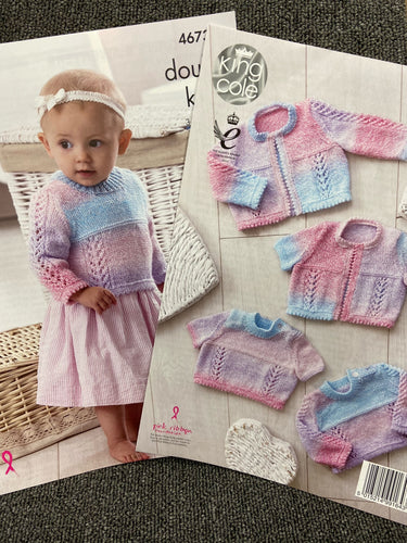 king cole knitting pattern childs baby babies jumper cardigan double knit 4673 fabric shack malmesbury yarn wool knit