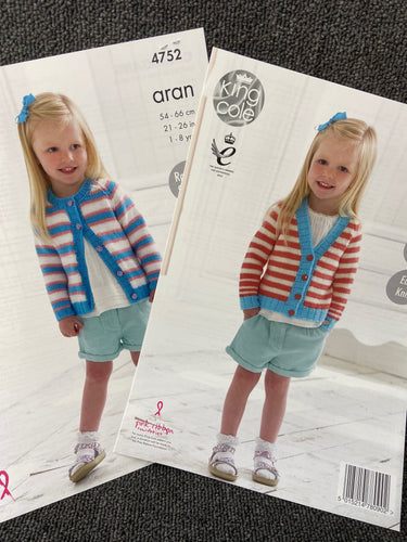 king cole knitting pattern kids children childs cardigan comfort knit yarn fabric shack malmesbury 4752