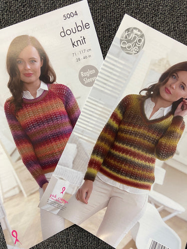 king cole knitting pattern ladies jumper sweater 5004 riot dk double knit adults knit yarn fabric shack malmesbury