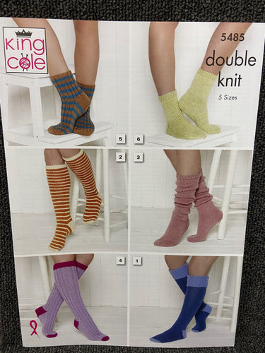 king cole knitting pattern short long sock socks double knit 5485 adults knit yarn fabric shack malmesbury
