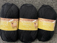 king cole merino blend 4 ply 4ply black 048 wool yarn super wash superwash anti tickle knitting knit crochet fabric shack malmesbury