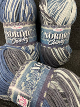 king cole nordic chunky merino wool blend 150g yarn ball knitting knit crochet frida blue grey 4807