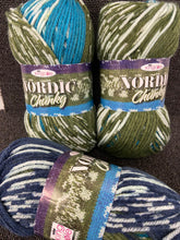 king cole nordic chunky merino wool blend 150g yarn ball knitting knit crochet frode blue green 4800