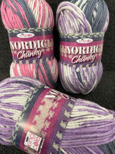 king cole nordic chunky merino wool blend 150g yarn ball knitting knit crochet tove pink grey 4804